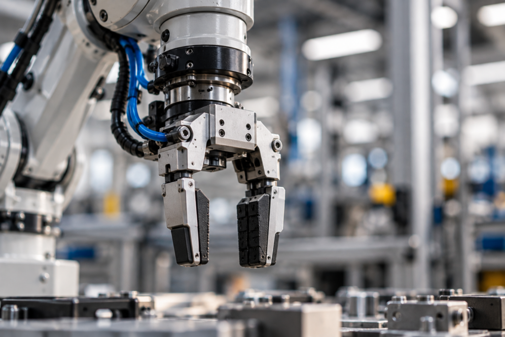 Industrial robotic gripper used in automated manufacturing and assembly