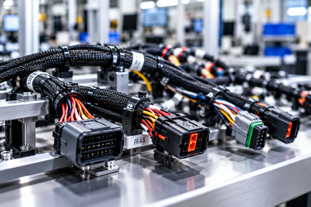 Custom cable and wire harness assemblies with industrial connectors