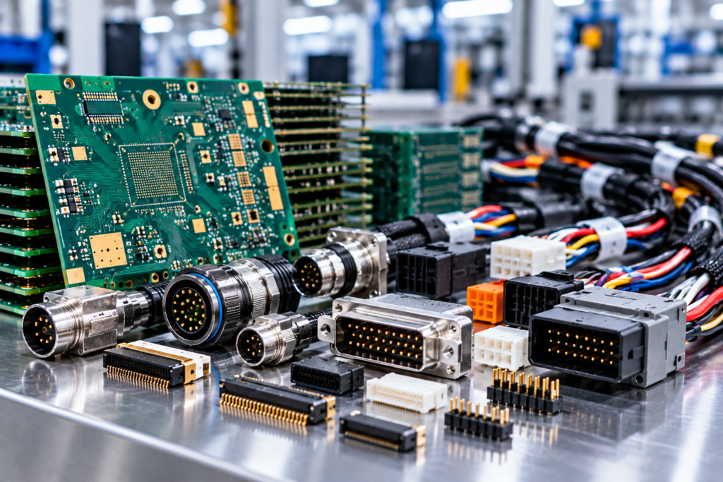 PCB fabrication and custom interconnect solutions including circuit boards and electronic connectors