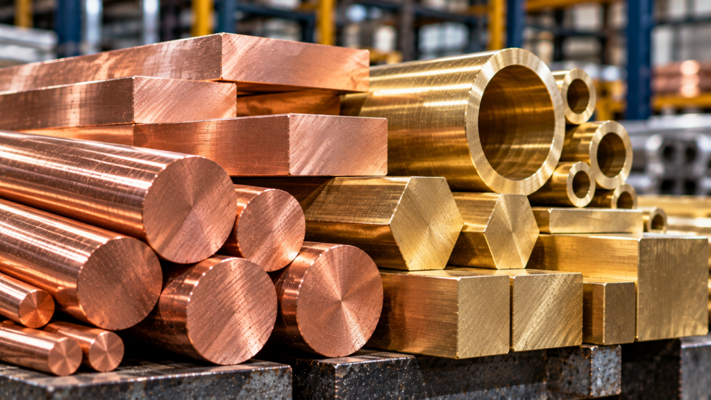 Copper and brass alloy bars tubes and metal stock for industrial manufacturing applications