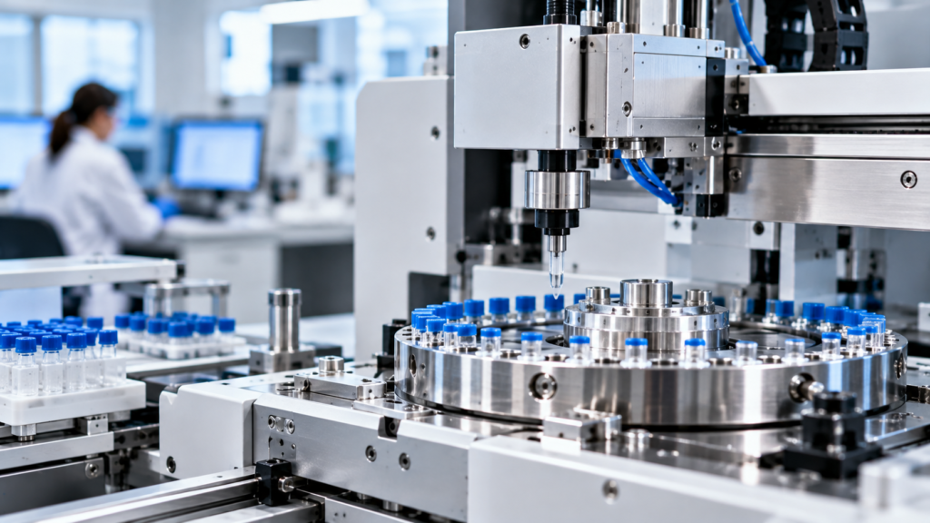 Medical laboratory automation equipment with precision machined components