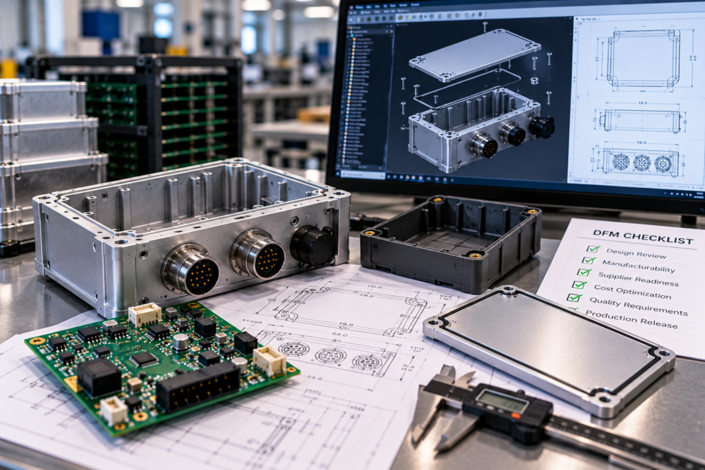 Electronic product transitioning from engineering design and prototype development to production manufacturing